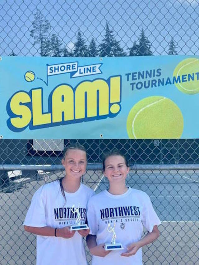 Annie Van Assche & Cora Jones, girls' silver doubles champions